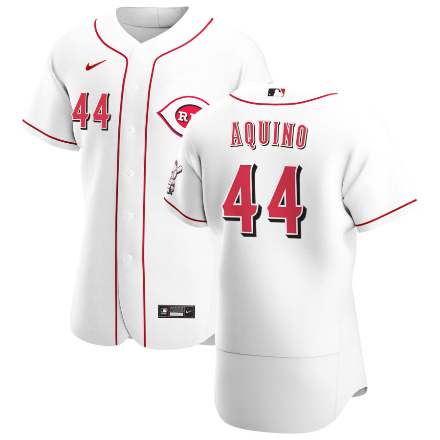 Cincinnati Reds 44 Aristides Aquino Men Nike White Home 2020 Authentic Player MLB Jersey